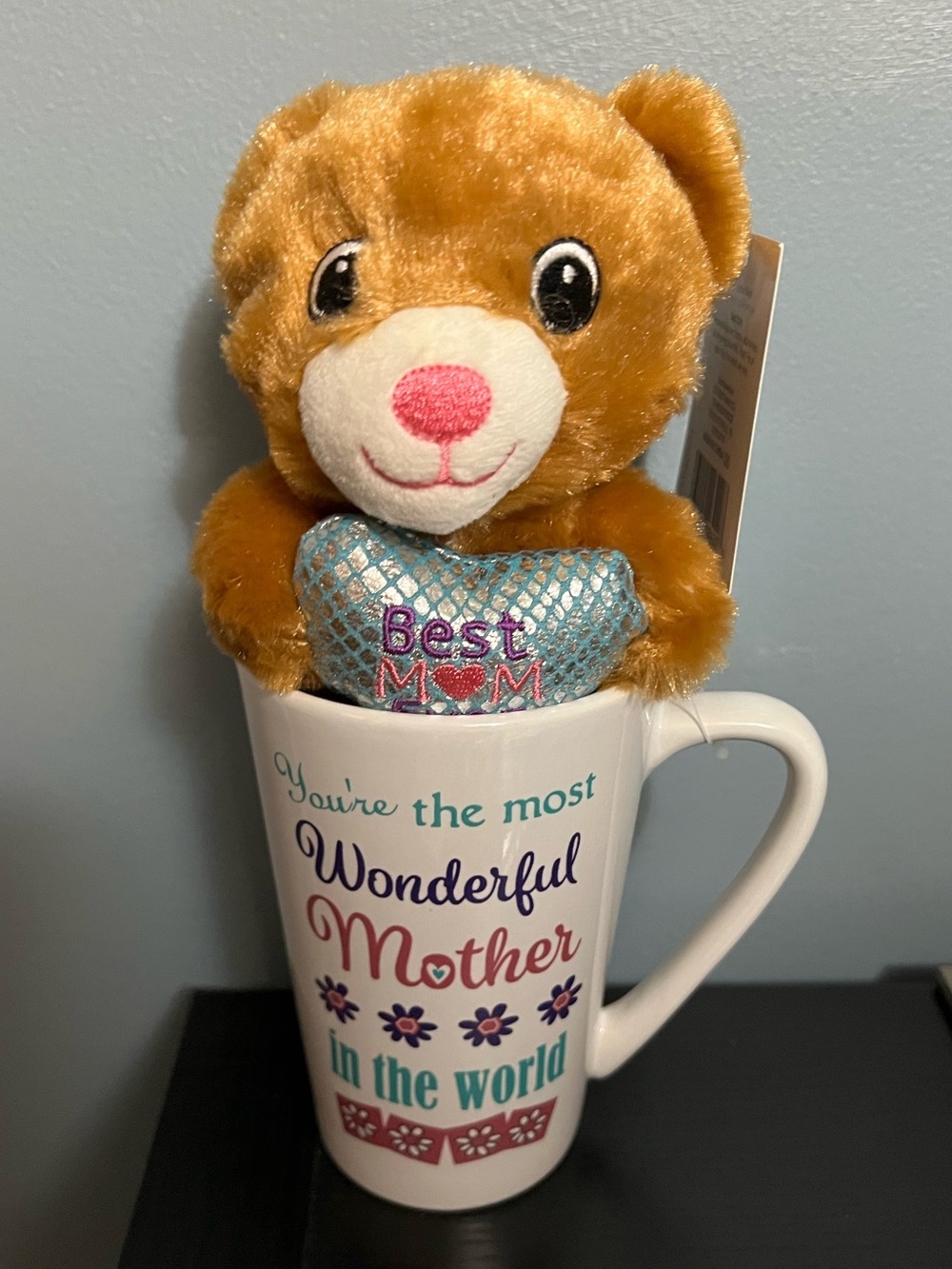 Plush in Cup Bear in "You're the Most Wonderful Mother" Ceramic 14 oz Mug
